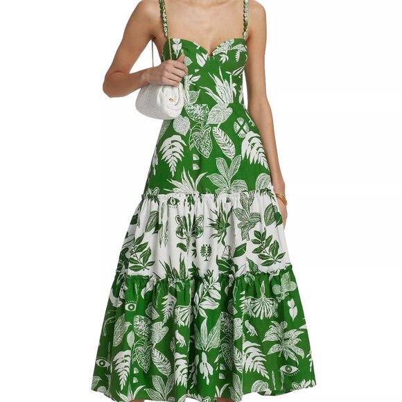 NEW - Farm Rio Forest Soul Mix Midi Dress - Picture 1 of 9